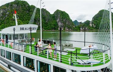 DU THUYỀN DRAGON CRUISE | Tour du thuyền Hạ Long trong ngày sang trọng, free kayak ( Bến Bãi Cháy , thăm Vịnh 9h00 - 15h00 )