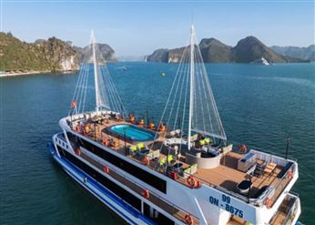 DU THUYỀN 5* LA CASTA | Tour du thuyền Hạ Long cao cấp 1 ngày. Miễn phí chèo kayak ( Bến Tuần Châu,  thăm Vịnh 10h30 - 17h30 )