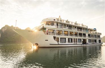 DU THUYỀN 5* AMANDA PEARL | Tour du thuyền 2 ngày 1 đêm Vịnh Hạ Long - Hang Sửng Sốt - Đảo Titop, miễn phí chèo kayak