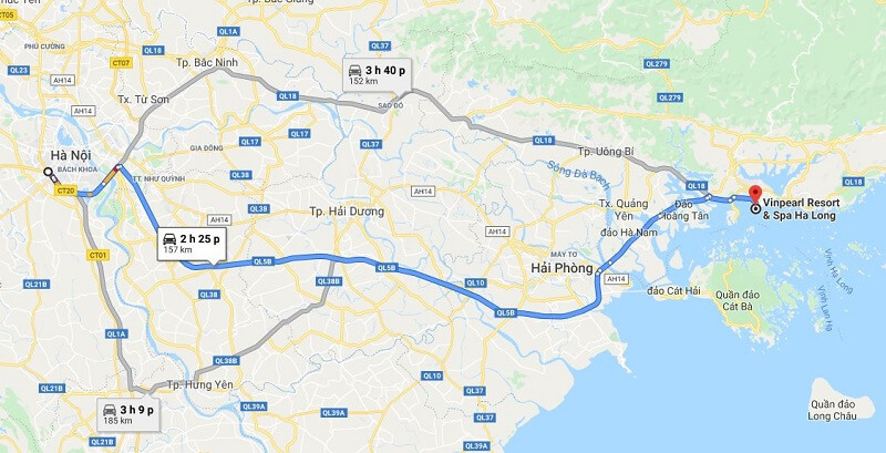 Cách di chuyển từ Hà Nội đến Vinpearl Quảng Ninh
