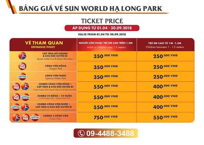 Giá vé Hạ Long Park mới nhất 2018